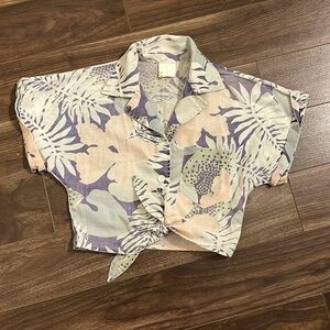 Vintage 9s cropped Hawaiian shirt Small